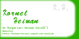 kornel heiman business card